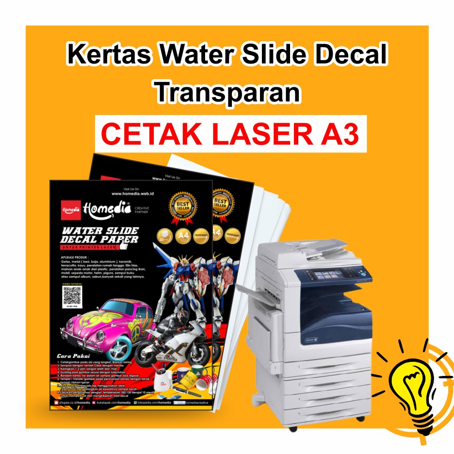 

Kertas Decal Laser + Cetak Gambar A3 (31x48) cm