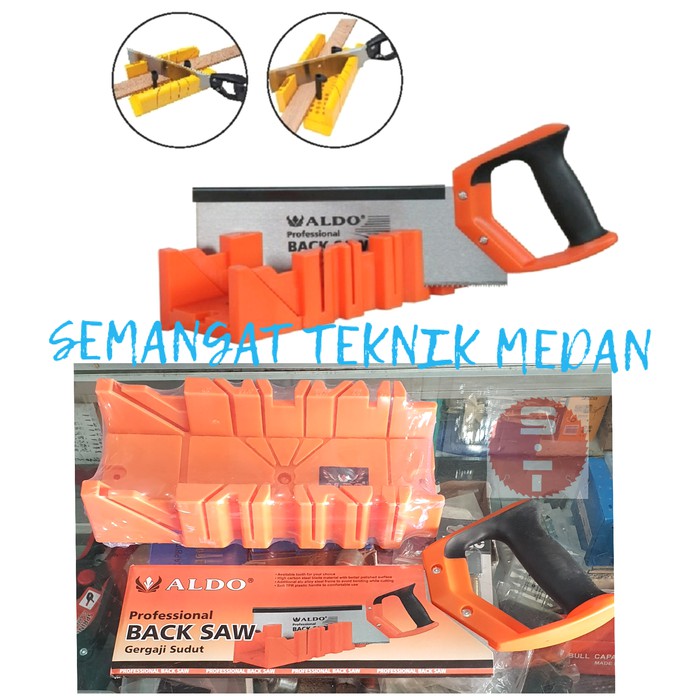 GERGAJI KAYU PIGURA SUDUT MITER MITRE BACK SAW POTONG SUDUT 12" ALDO