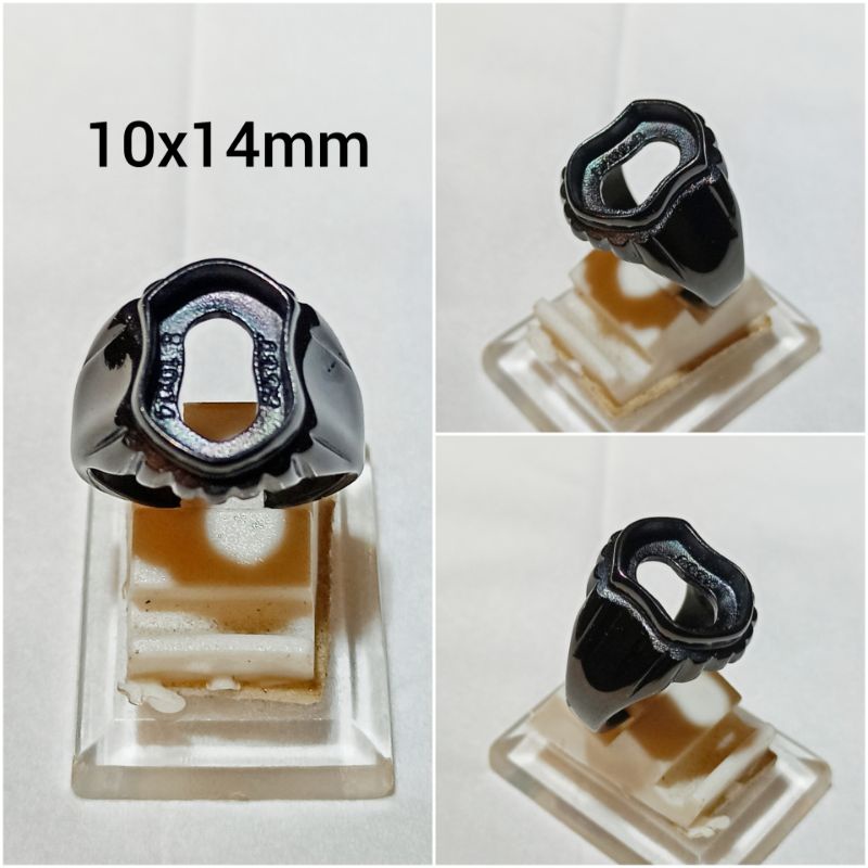 CINCIN/EMBAN/RING TITANIUM TEROMPAH HITAM 10x14mm