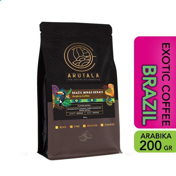 

Unik ARUTALA Kopi Brazil Minas Gerais Arabika 200 gram - Giling Halus Diskon