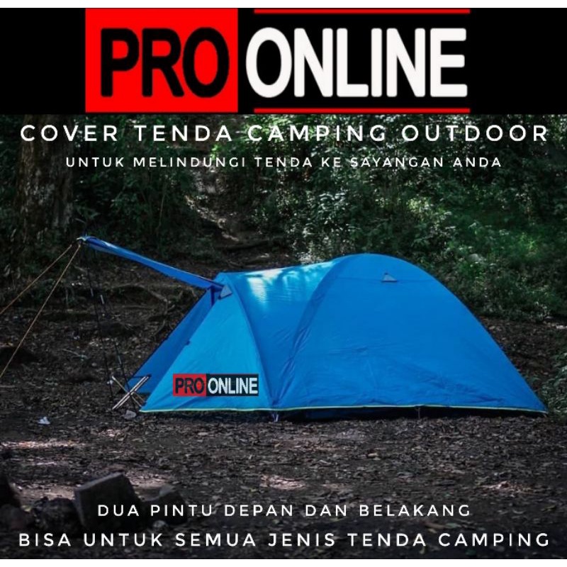 cover tenda camping plus teras depan tenda 4 orang dewasa