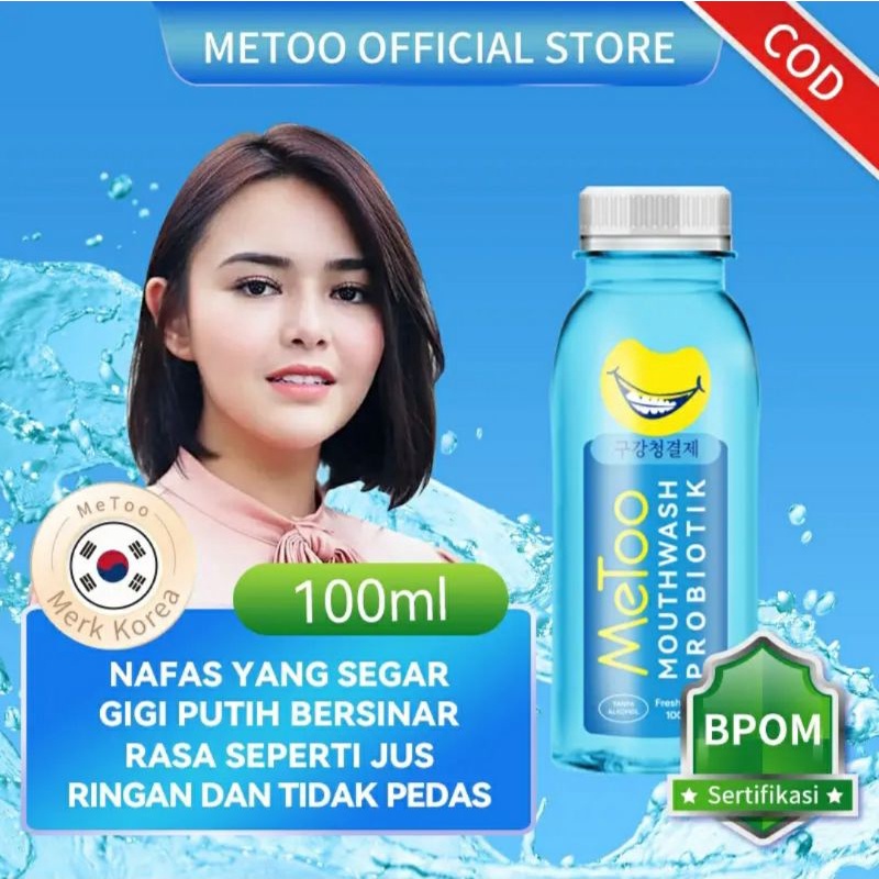 MeToo Mouthwash Fresh Mint / Obat Kumur Probiotik / Nafas Segar / Pemutih Gigi