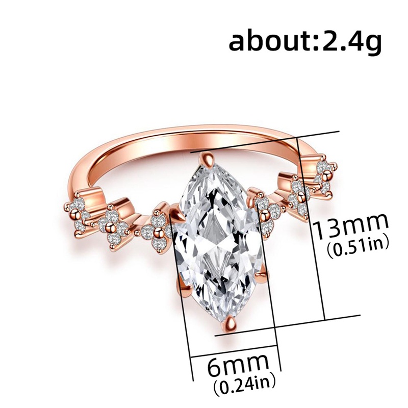 Cincin Wanita Hias Kristal Bahan Zirkon Untuk Pernikahan