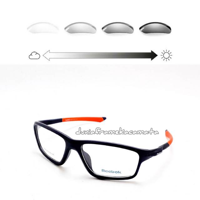 paket lensa minus PHOTOCROMIC frame kacamata pria rebook sporty