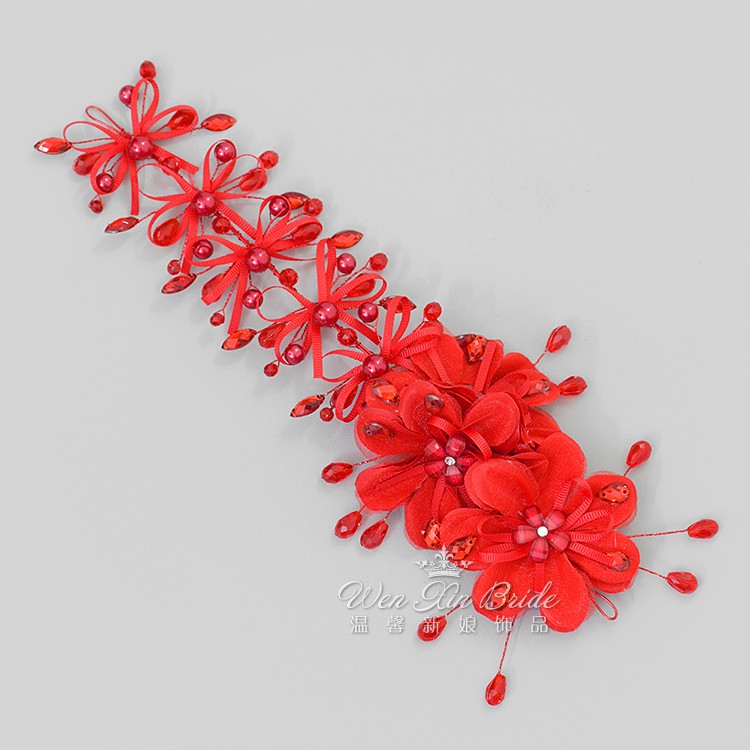 [SIAP KIRIM] TIARA PENGANTIN HEADPIECE BRIDAL HAIRPIECE TIARA MERAH HWR009