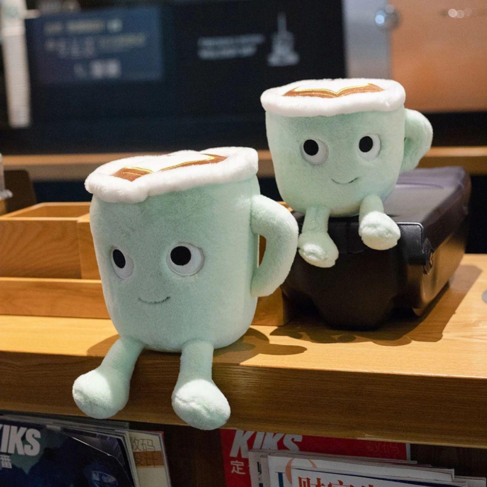 Needway   Cangkir Kopi Mainan Mewah Boneka Kawaii Plushie Lucu Cangkir Kopi Berbentuk Cangkir Kopi Boneka Mainan Lembut Jepang Matcha