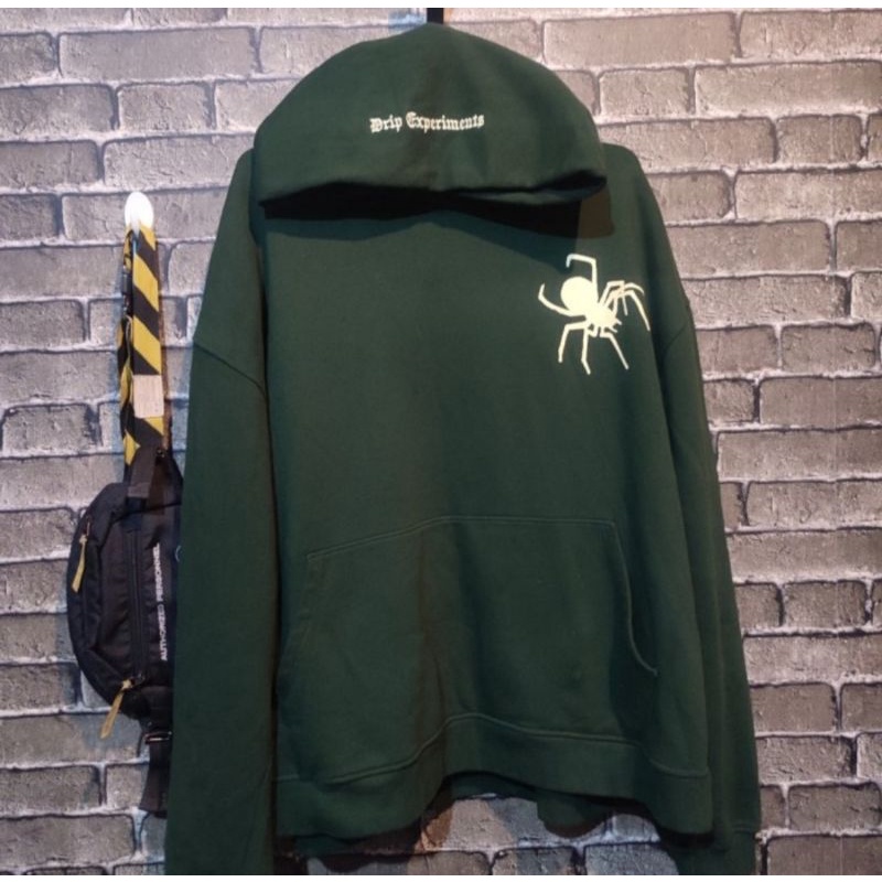 Forest Green Spider Hoodie Drip Experiments