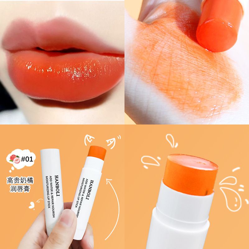 Red Orange HANBOLI Original Lipbalm Moisturizing Repair Nourish Lipstick Rubah Warna Pelembab Bibir Pecah Kering