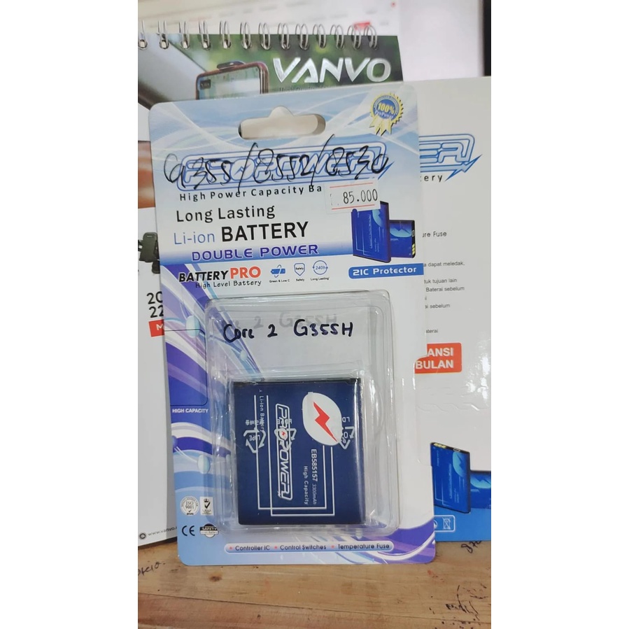 PRO POWER BATTERY BATRE SAMSUNG CORE 2 G355H BATRE SAMSUNG 3300 MAH BATRE DOBEL POWER BATTERY