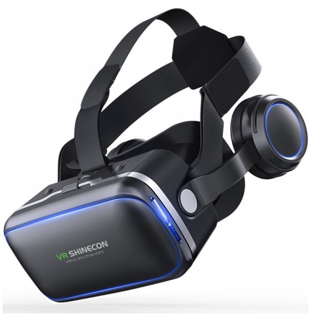 SH8-2 Virtual Box Shinecon 6.0 VR Box 360 Virtual Reality Glasses  dengan Headphone VRpark Black KacaMata Glasses 3D