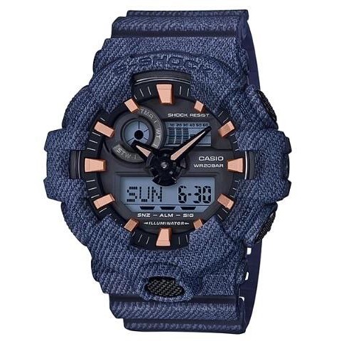 Jam Tangan Pria Casio G Shock Denim Colour GA-700DE-2A Original