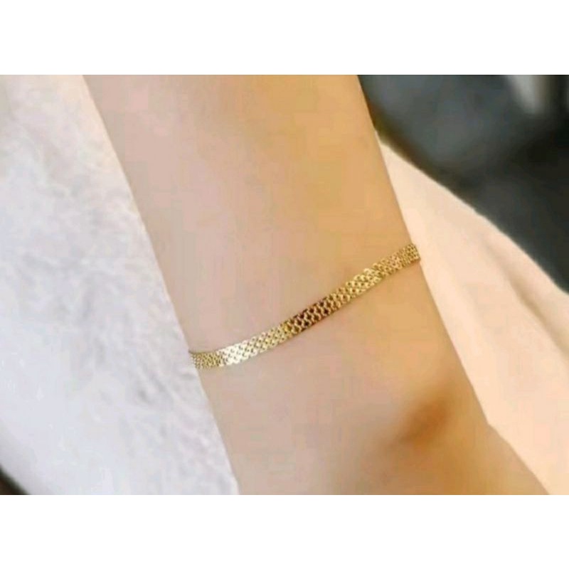 gelang tikar gold 24k free cincin coin / gelang tangan panjang 18cm