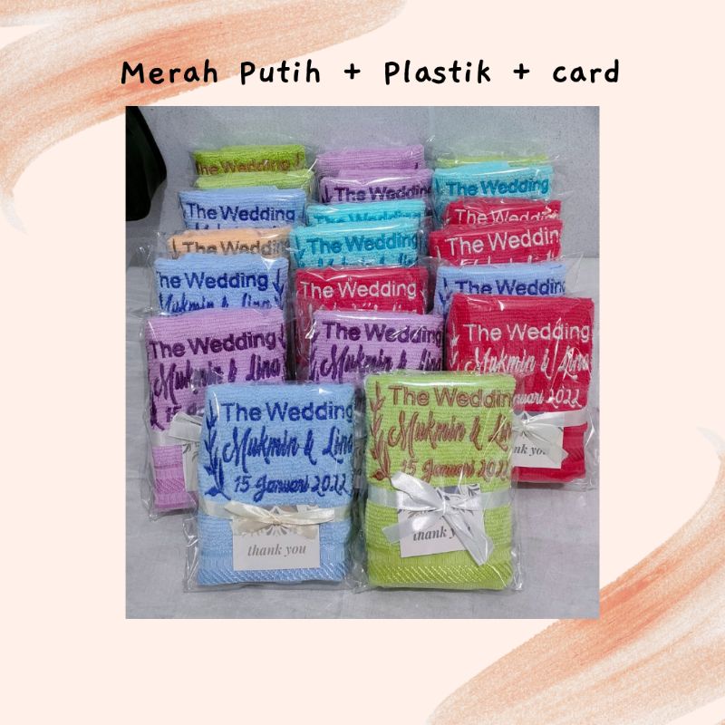 Souvenir Handuk Bordir (uk handuk 30x70 + Bordir+ Packing)