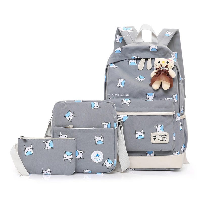 TAS RANSEL SEKOLAH ANAK MULTIFUNGSI MOSTER SET / RANSEL SEKOLAH / RANSEL ANAK PEREMPUAN