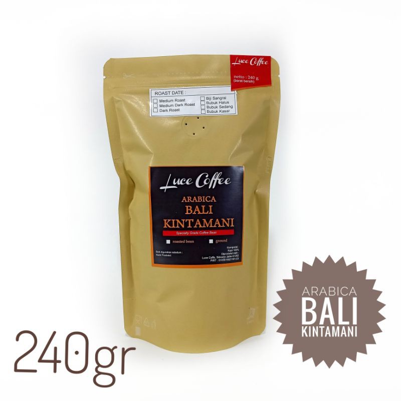 

Kopi Arabica Bali Kintamani 240g - Biji atau Bubuk - Luce coffee