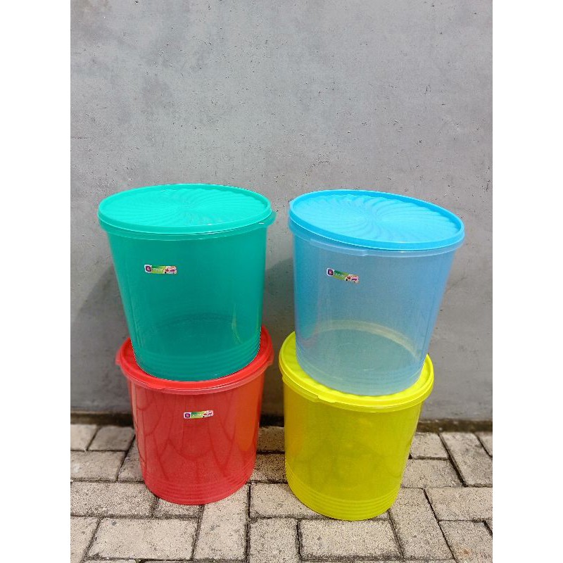 Toples Kerupuk Stoples Bulat 25 Liter Twinpan WARNA WARNI