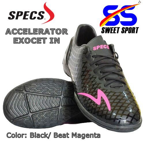 SEPATU FUTSAL SPECS ACCELERATOR EXOCET IN BLACK/ BEAT MAGENTA