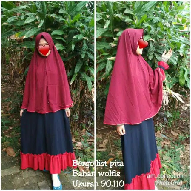 Khimar Anum Polos ukuran XL (100% original anum hijab)/hijab murah/bergo murah