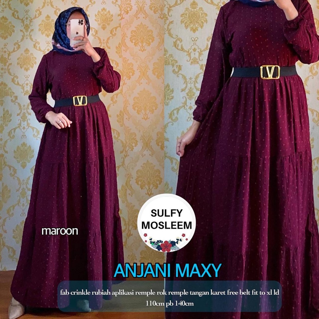 ANJANI MAXY DRESS CRINKLE RUBIAH FREE BELT