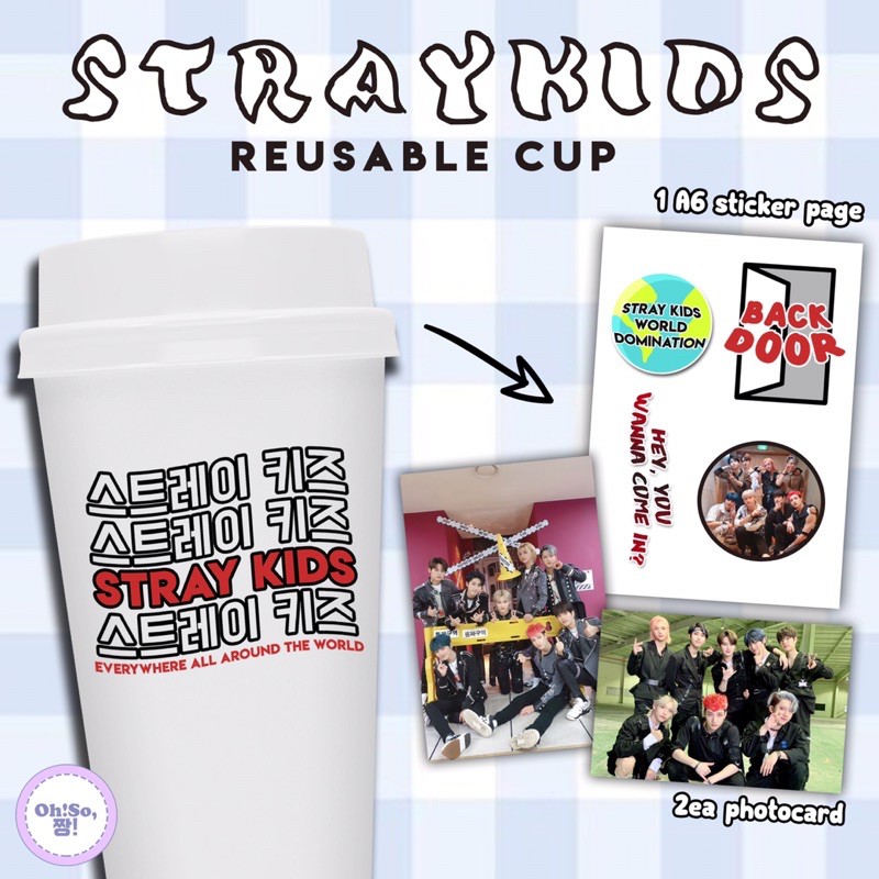 STRAY KIDS REUSABLE CUP