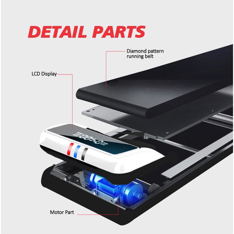 Treadmill Elektrik Treadmil Listrik Walking Pad Running Pad Treadmill Termurah Alat Olahraga di rumah Gym Equipment Running Machine Multifungsi