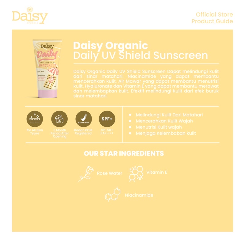 DAISY ORGANIC SUNSCREEN SPF 50++