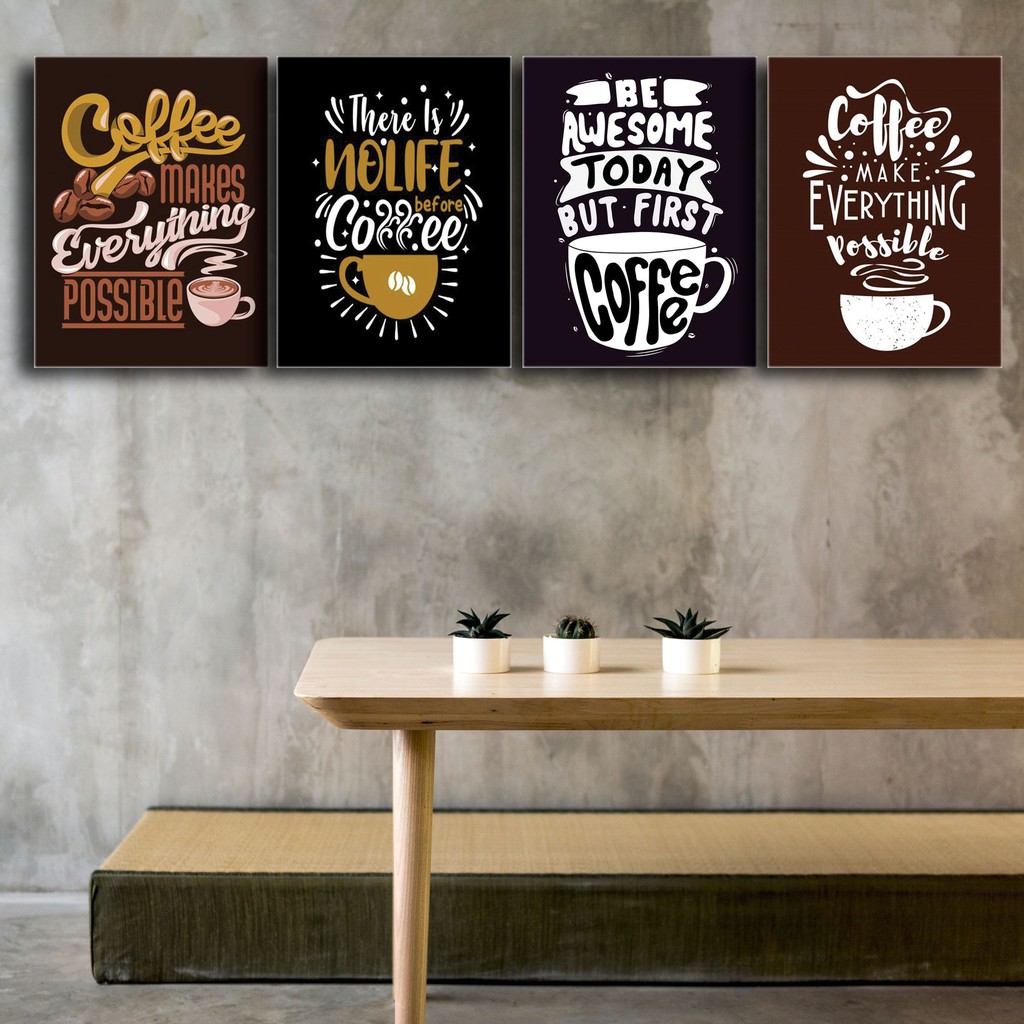 HIASAN DINDING WALL DECOR PAJANGAN POSTER DEKORASI KAMAR RUMAH COFFEE QUOTE CAFÉ