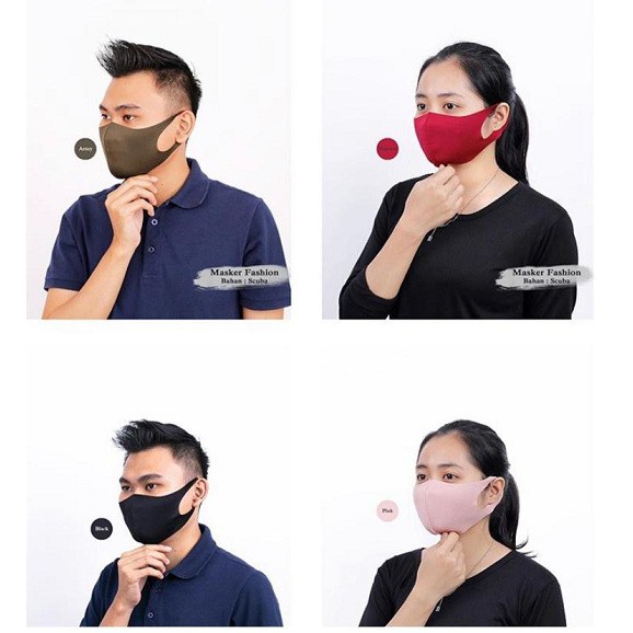 MASKER KAIN BAHAN SCUBA POLOS BAGUS