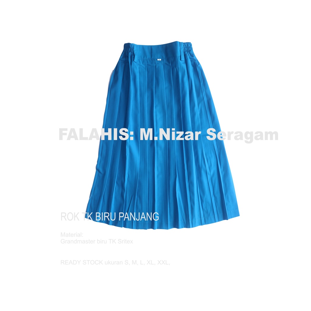 Rok Plisket Panjang TK Biru
