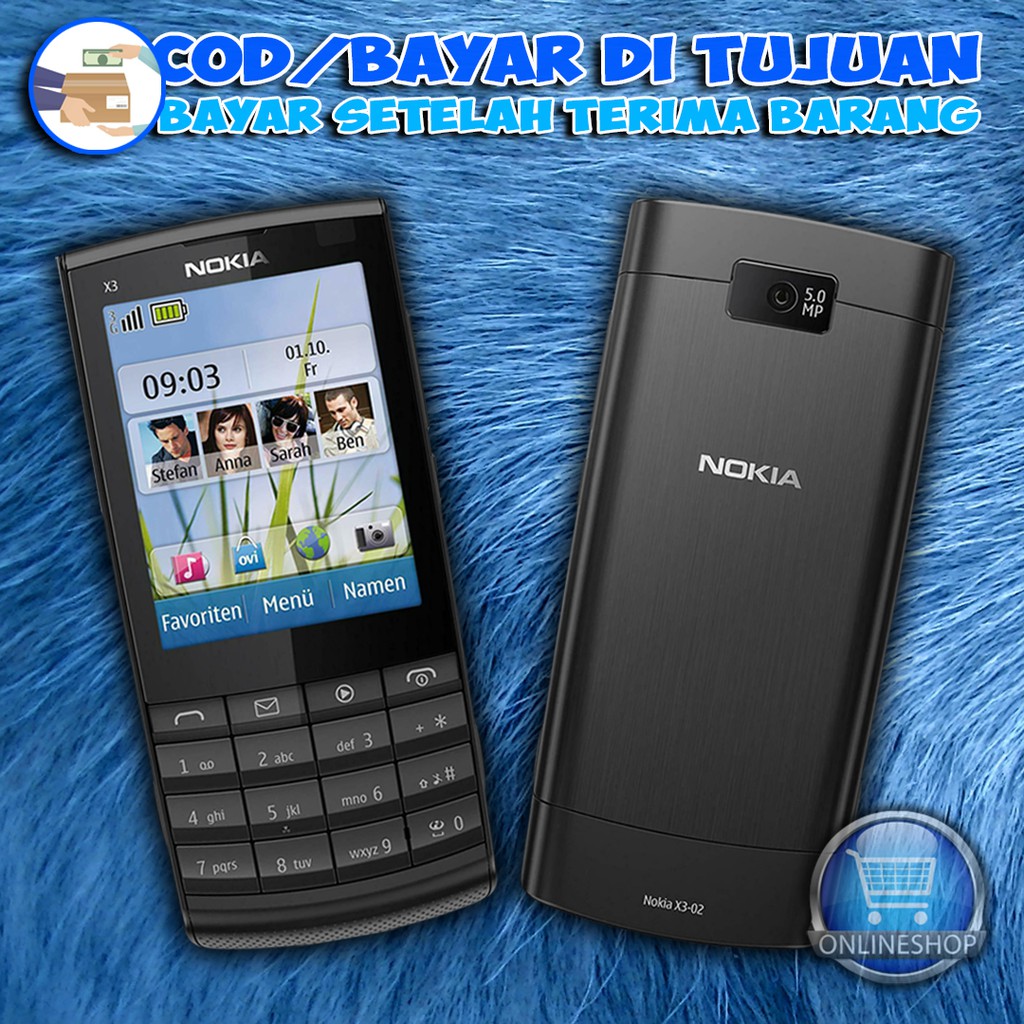 Nokia X3-02 Single Sim Layar Sentuh Jadul Bergaransi