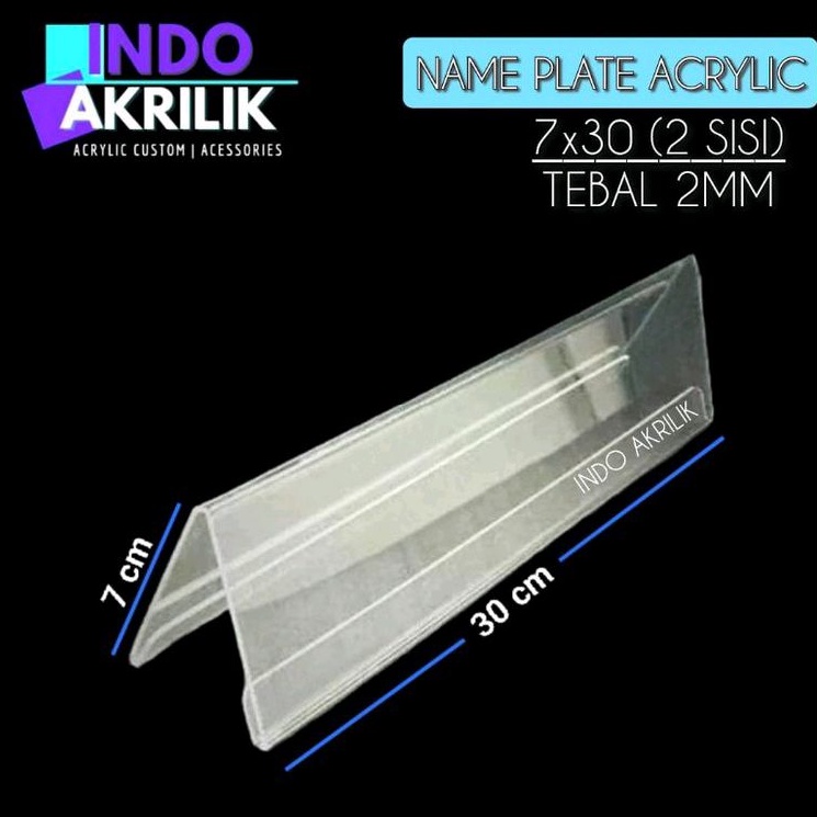 

PAPAN MEJA AKRILIK 7x30 2 SISI | NAME PLATE ACRYLIC | PAPAN MEJA PANITIA 7x30 2MM