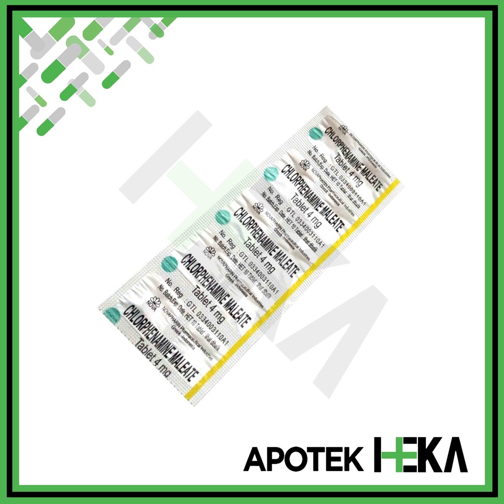 Chlorphenamine Maleate 4 mg Novapharin Strip isi 10 Tablet - CTM (SEMARANG)