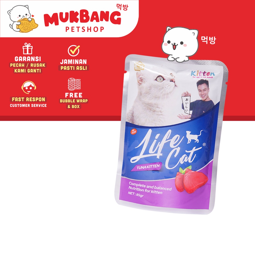 Life Cat Pouch 85 gram Makanan Basah Kucing Wet Food Kitten Makanan Kucing Basah Kemasan Pouch Life Cat Kitten Adult Life Cat Pouch Kitten Makanan Kucing Basah Kitten Life Cat Wet Food Makanan Kucing Kitten Wet Food Life Cat