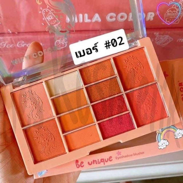 Mila Color Eyeshadow Blusher Pallete Be Unique / Ice Cream / Peach 2 in 1