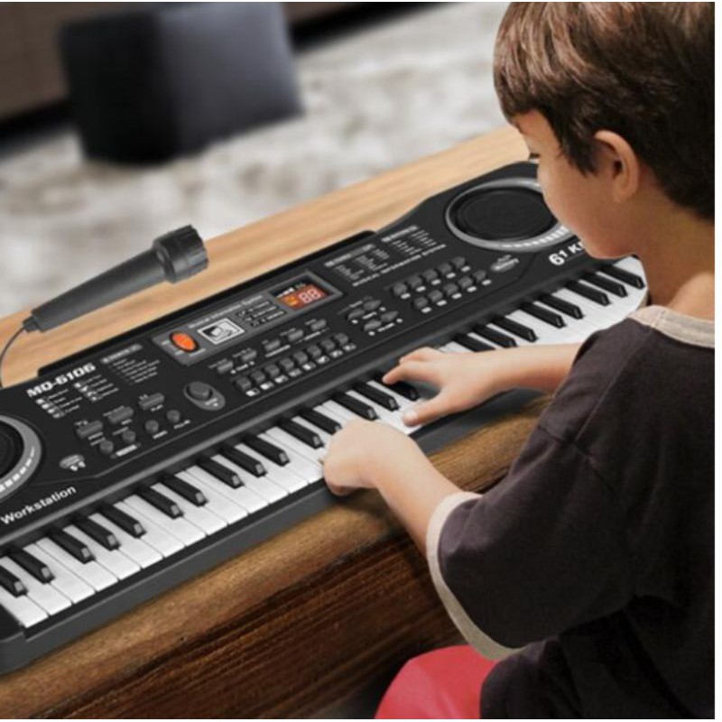 MAINAN PIANO KEYBOARD ALAT MUSIK PLUS MIKROFON DAN ADAPTER - KADO ANAK ULTAH MURAH