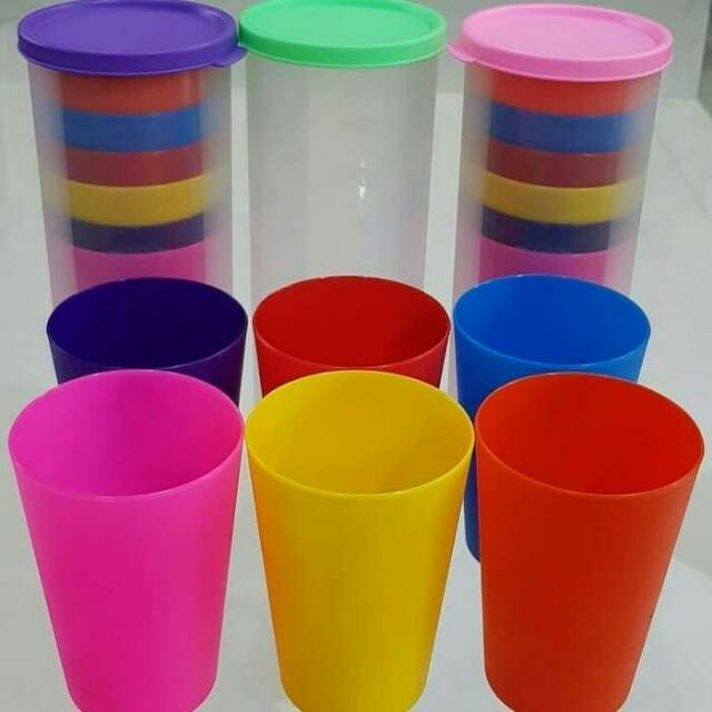 Gelas Plastik Set Warna Warni