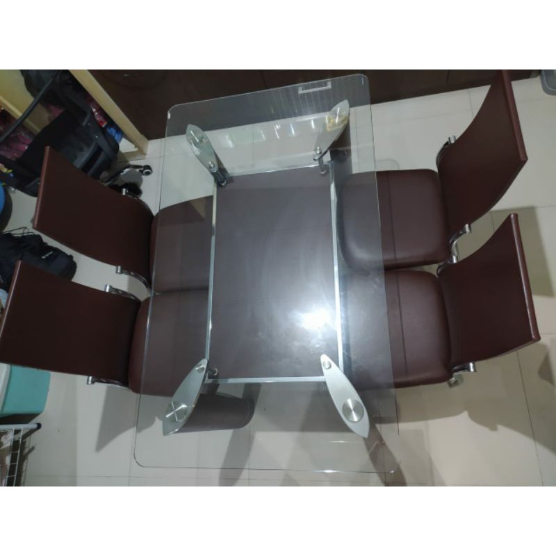preloved meja makan informa set 4 kursi dining table