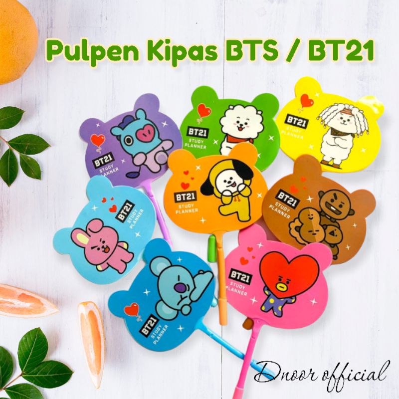 BTS Pulpen Kipas BTS BT21 / Pen Pena Bolpoin Bulpen Kipas Karakter