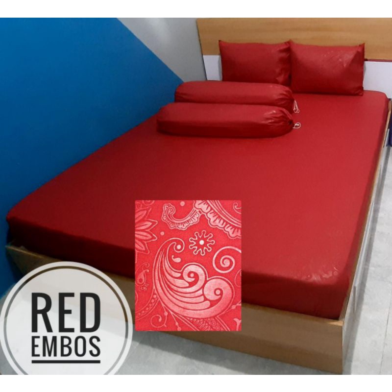 SPREI 180X200 160X200 SEPRAI POLOS HOMEMADE EMBOS BEDCOVER ESTHETIC MERAH MARON BIRU NAVY HIJAU KOTAK HITAM MURAH