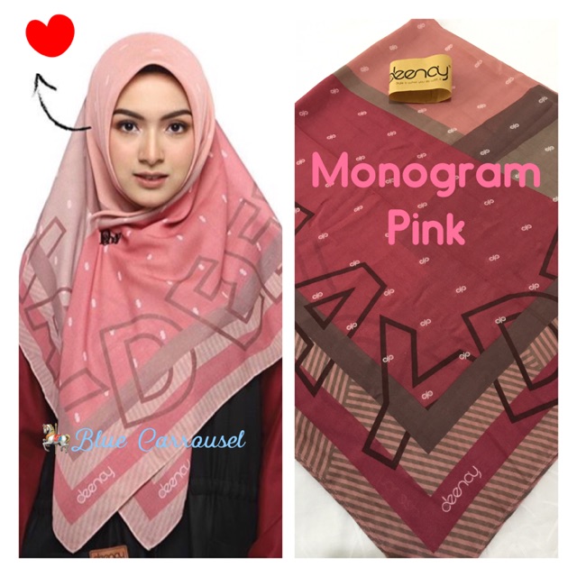 Deenay Voal Scarf Monogram Pink