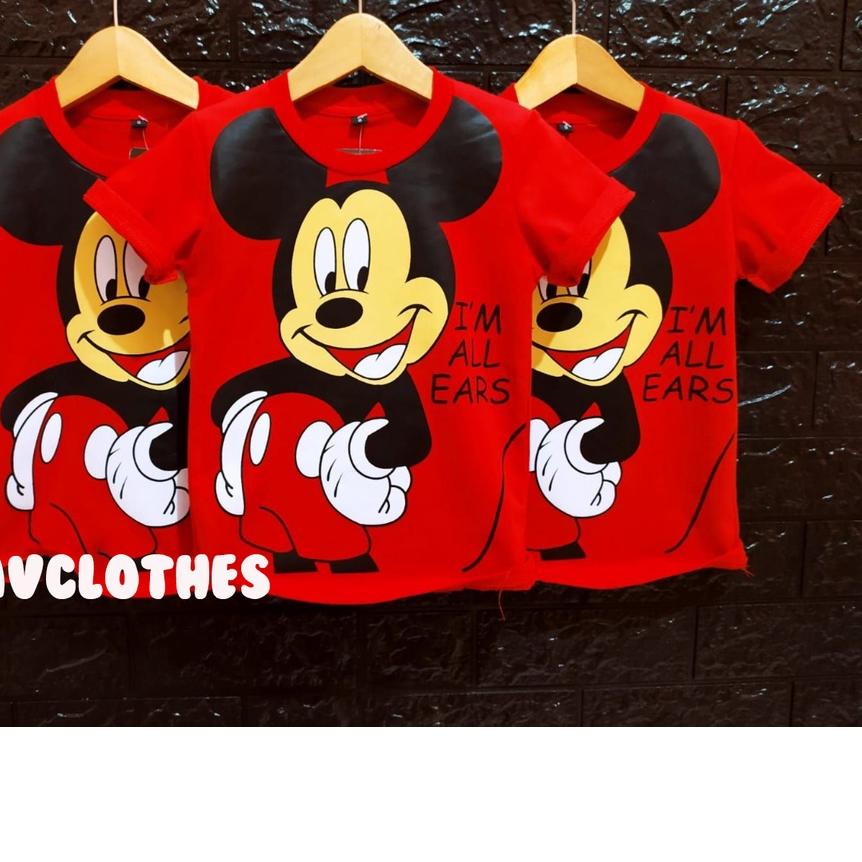 ♫ BAJU / KAOS ANAK LAKI LAKI KARTUN MICKEY MOUSE MERAH ♗