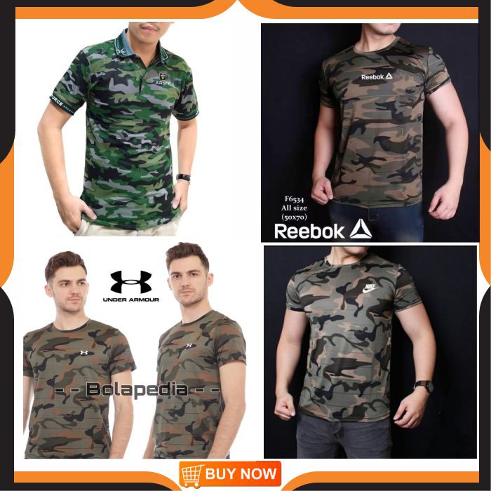 BAJU KAOS CORAK ARMY  LORENG TENTARA KAOS OLAHRAGA PRIA 