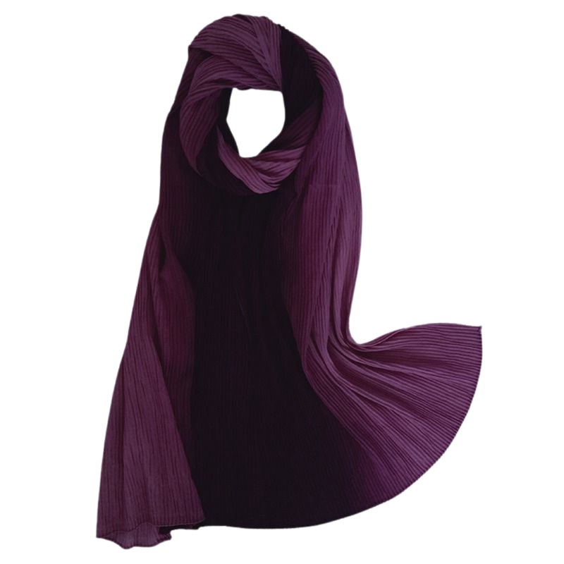 Anna pleats ombre/pashmina gradasi/pashmia plisket tanpa garis tengah-Tea berry