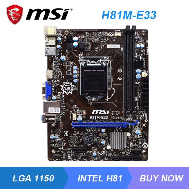 PREORDER Motherboard 1150 Motherboard DDR3 MSI H81M-E33 Intel H81 Support Xeon E3-1270 v3 Core i7-47