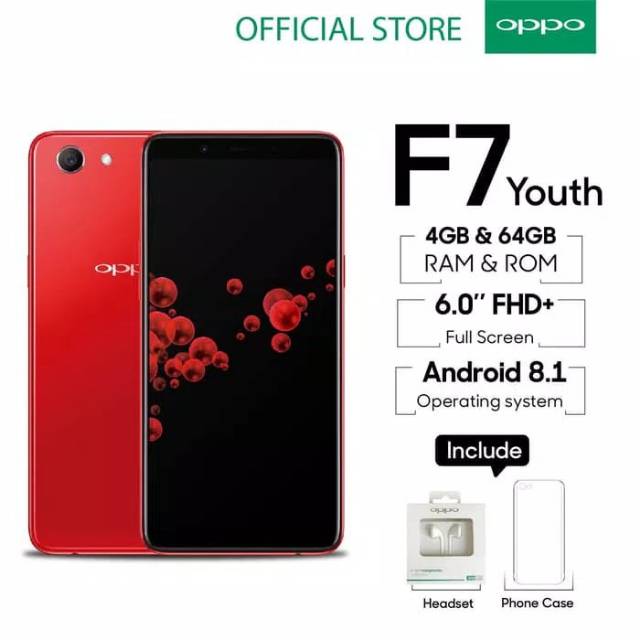 Oppo F7 Youth Black Red Ram 4 Rom 64 Grs Resmi Oppo Indonesia 1 Tahun