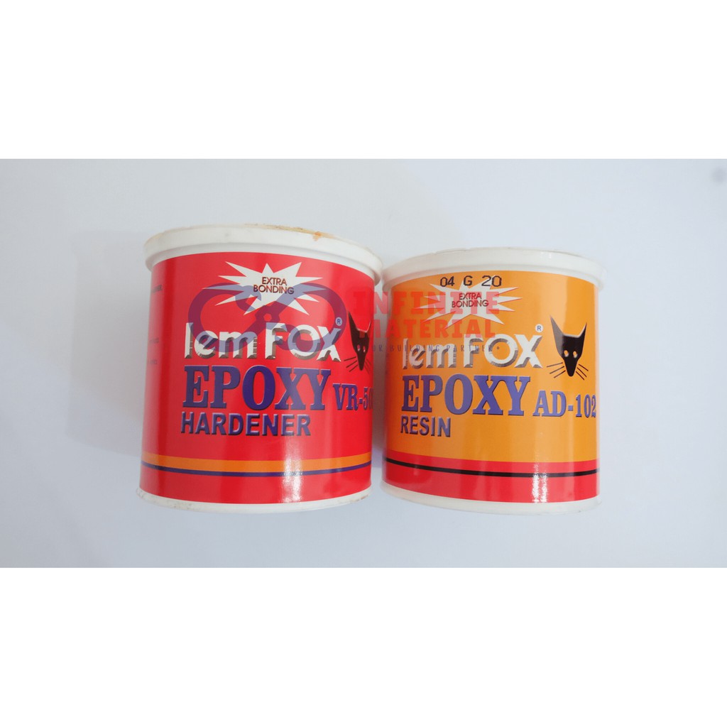 Lem Epoxy FOX Epoxy Resin Epoxy Hardener Komplit (fox Resin AD102 + Hardener VR503)