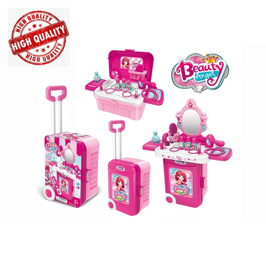 Pretend Toys Little Luggage Beauty Angel Set Light and Sound 3in1 Fashion Girls Cantik Rias Dandan M
