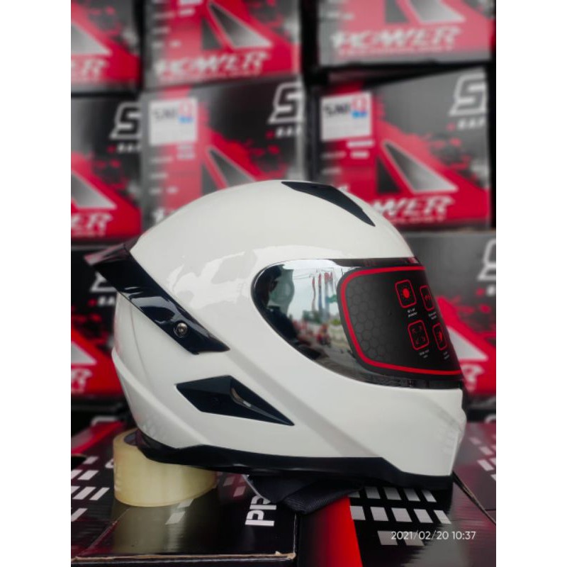 HELM FULLFACE SNAIL FFS1 WHITE PAKET GANTENG ONGKIR 2KG