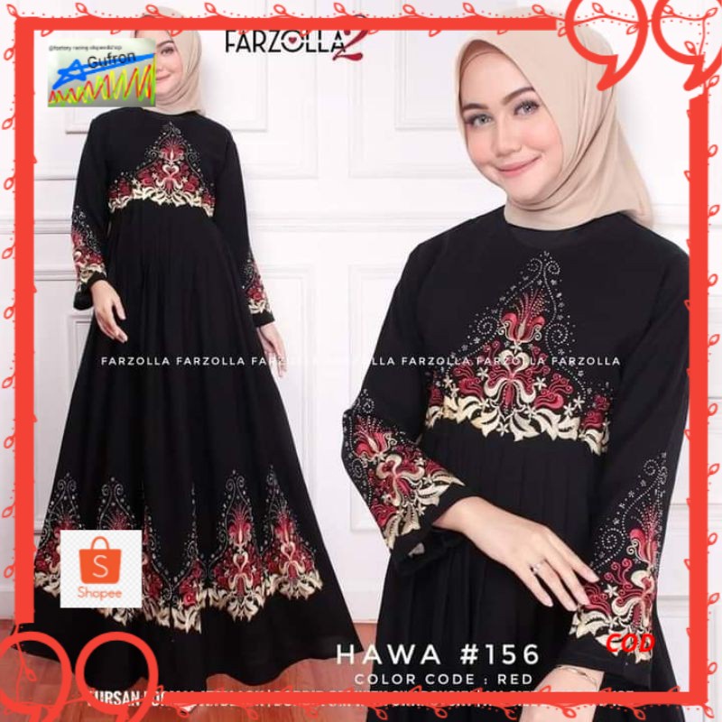 Gamis Abaya Bordir Hawa 156 Abaya Turkey Turki Fashion Muslim Abaya Hitam Arab Terlaris