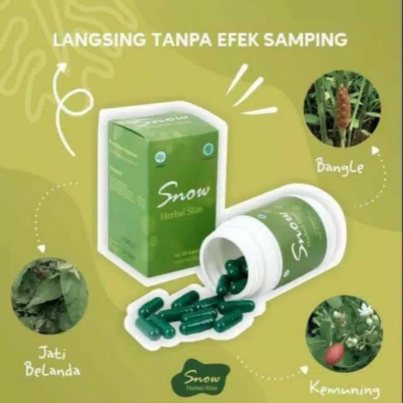 Snow Herbal Slim Pelangsing Bedan Herbal Alami BPOM
